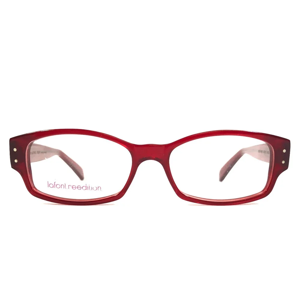 Jean Lafont Eyeglasses Frames INDY 462 Clear Transparent Red Rectangle 51-15-145